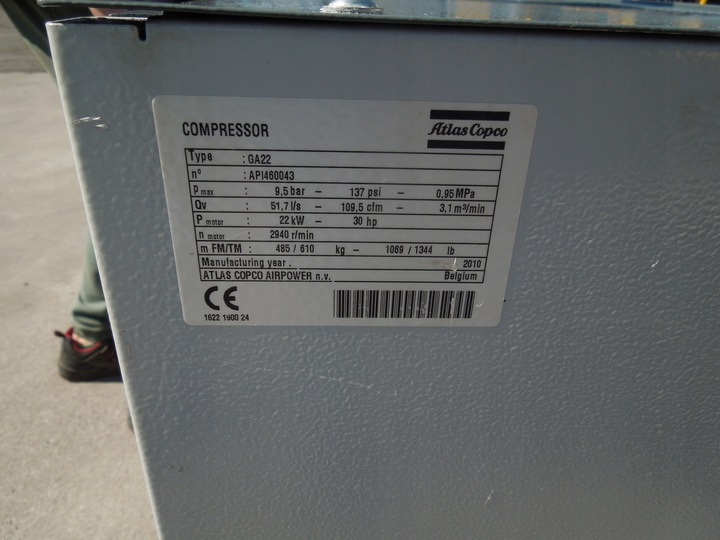 Atlas Copco GA22FF - Õhukompressor: pilt 1 Atlas Copco GA22FF - Õhukompressor: pilt 1