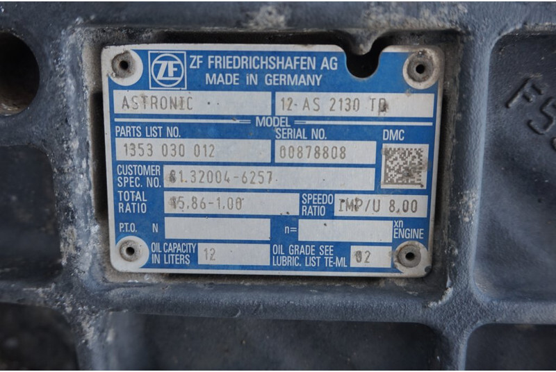 ZF 12AS2130DD TGX - Käigukast - Veoauto: pilt 5 ZF 12AS2130DD TGX - Käigukast - Veoauto: pilt 5