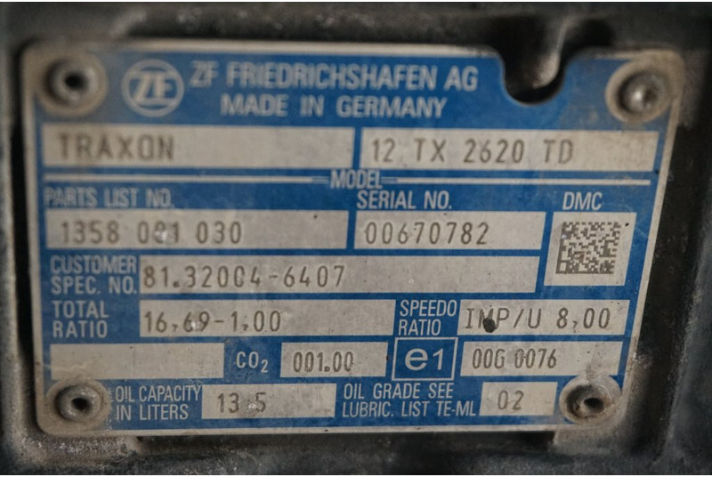 ZF 12TX2620DD TGX 81.32004-6407 - Käigukast - Veoauto: pilt 5 ZF 12TX2620DD TGX 81.32004-6407 - Käigukast - Veoauto: pilt 5