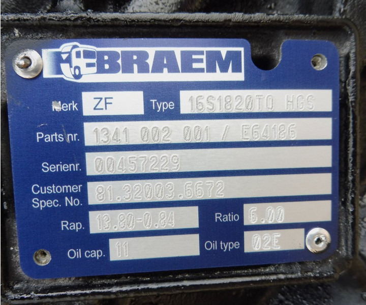 ZF 16S1820TO HGS - Käigukast - Veoauto: pilt 5 ZF 16S1820TO HGS - Käigukast - Veoauto: pilt 5