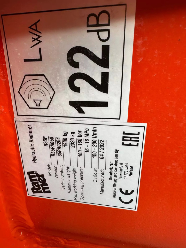 2022 Rammer R35P - Hüdrauliline haamer: pilt 3 2022 Rammer R35P - Hüdrauliline haamer: pilt 3
