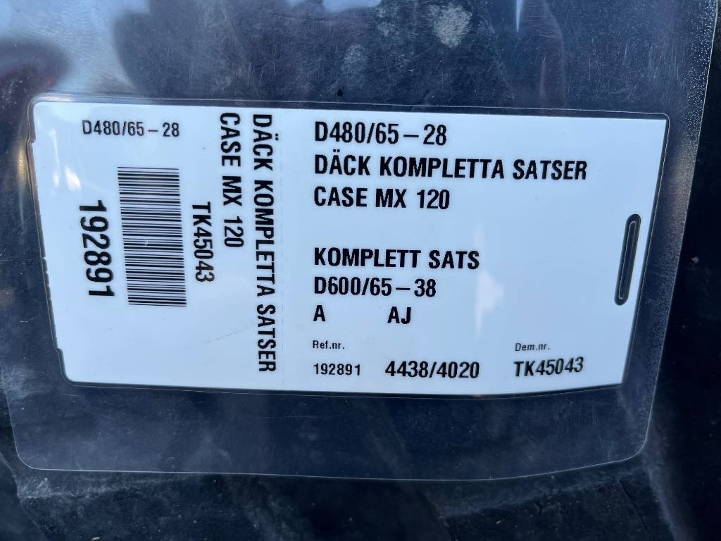 Alliance 600/65-R38 480/65-R28 till Case MX120 - Rehv - Põllutööseade: pilt 2 Alliance 600/65-R38 480/65-R28 till Case MX120 - Rehv - Põllutööseade: pilt 2