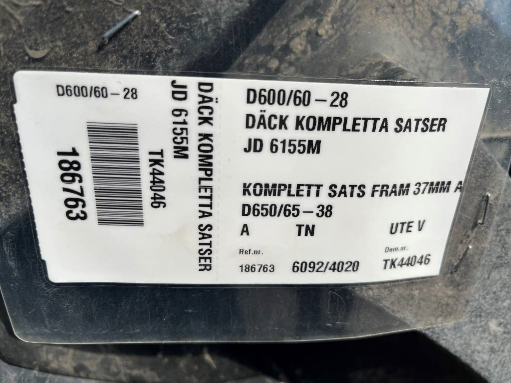 Alliance 650/65R38 600/60R28 till JD 6155 M - Rehv - Põllutööseade: pilt 2 Alliance 650/65R38 600/60R28 till JD 6155 M - Rehv - Põllutööseade: pilt 2
