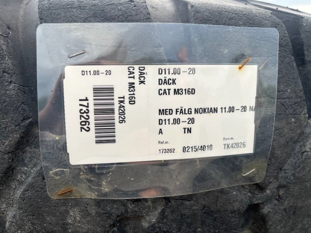 Nokian 11,00-20 till Cat 316 D - Rehv - Ehitusmasinad: pilt 2 Nokian 11,00-20 till Cat 316 D - Rehv - Ehitusmasinad: pilt 2