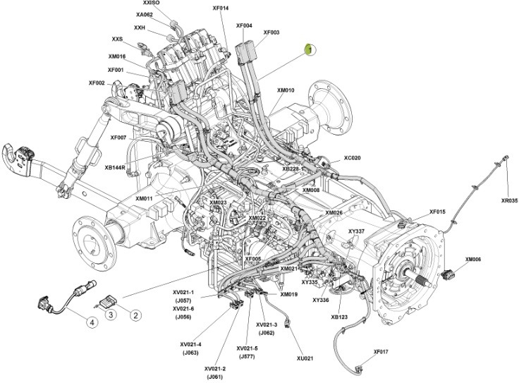Kaablid/ Juhtmestik - Traktor Claas Arion 550-520 650-620 - kabel wiązka elektryczna 0011510550: pilt 6