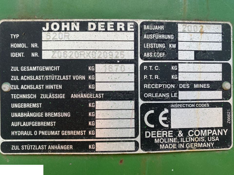 John Deere 620r - Podłoga - Pealisehitus ja välispind - Kombaini päis: pilt 1 John Deere 620r - Podłoga - Pealisehitus ja välispind - Kombaini päis: pilt 1