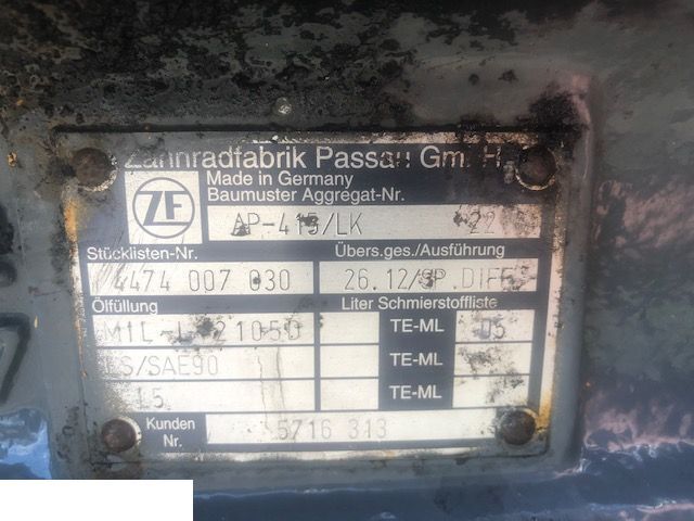 Most napędowy ZF AP-415/LK - Wkład Mostu - Telg ja varuosad - Põllutööseade: pilt 4 Most napędowy ZF AP-415/LK - Wkład Mostu - Telg ja varuosad - Põllutööseade: pilt 4