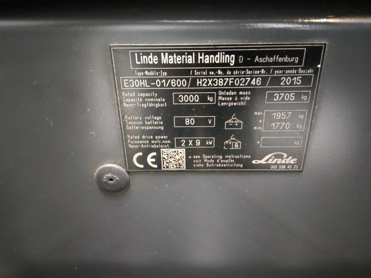 Linde E30HL-01/600 - Elektritõstuk: pilt 5 Linde E30HL-01/600 - Elektritõstuk: pilt 5