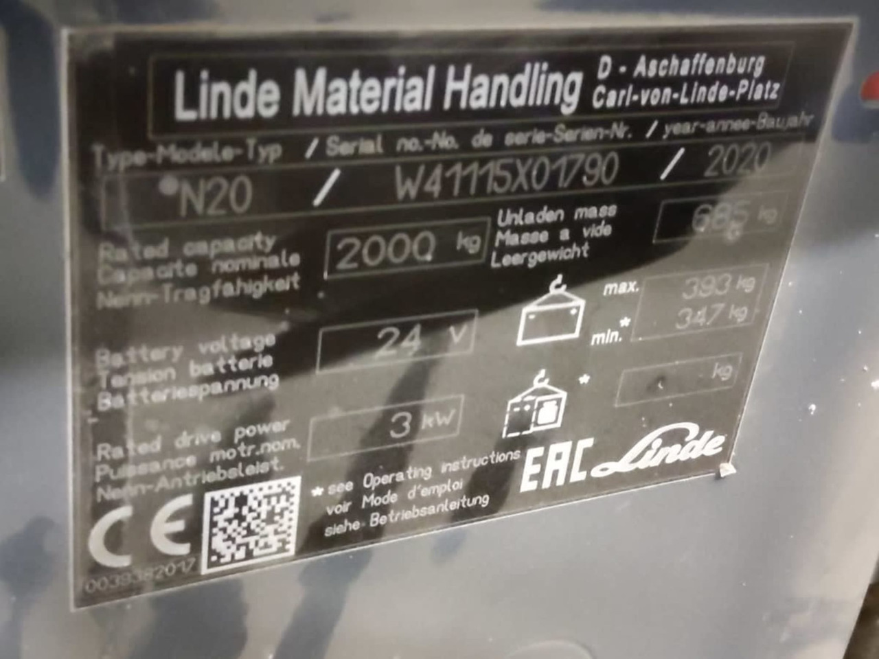 Linde N20/2400mm - Tellimusekoostur: pilt 5 Linde N20/2400mm - Tellimusekoostur: pilt 5