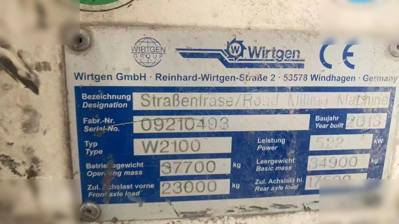2013 WIRTGEN W2100 - Külmhöövel: pilt 3 2013 WIRTGEN W2100 - Külmhöövel: pilt 3