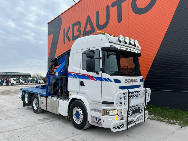 Scania G 490 6x2 HMF 5020 K6 + JIB / RETARDER - Madelveok/ Platvormveok, Kraanaga veoauto: pilt 4 Scania G 490 6x2 HMF 5020 K6 + JIB / RETARDER - Madelveok/ Platvormveok, Kraanaga veoauto: pilt 4