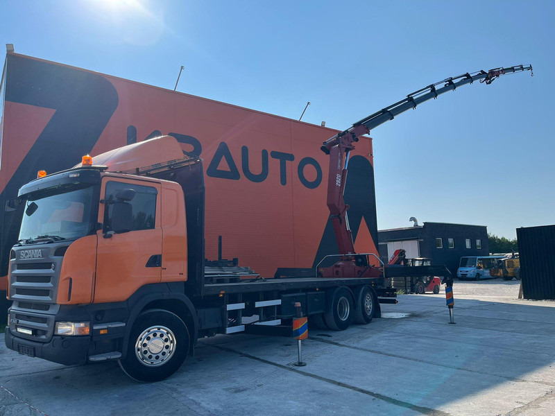Scania R 340 6x2*4 HMF 2823-K6 + JIB / PLATFORM L=7293 mm - Madelveok/ Platvormveok, Kraanaga veoauto: pilt 1 Scania R 340 6x2*4 HMF 2823-K6 + JIB / PLATFORM L=7293 mm - Madelveok/ Platvormveok, Kraanaga veoauto: pilt 1