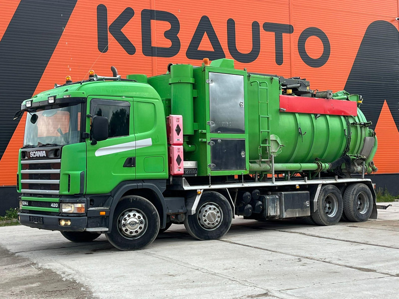 Scania R124 8x4 TANK 12000 l / VACUUM Disab P210/9 - 7800 m3/h / 1182 hours - Vaakumveok: pilt 1 Scania R124 8x4 TANK 12000 l / VACUUM Disab P210/9 - 7800 m3/h / 1182 hours - Vaakumveok: pilt 1