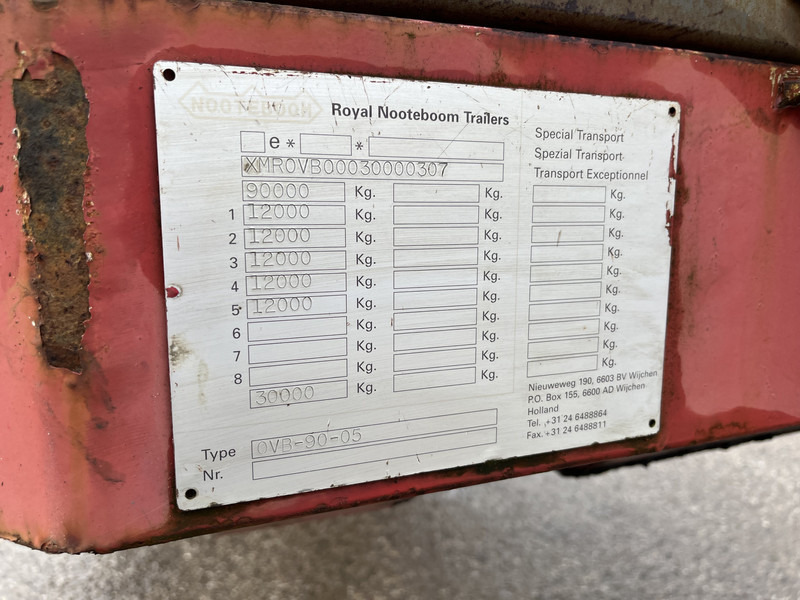 Nooteboom OVB-90-05 / 5 axle 12 Ton Hydraulic / BPW Drum / Ballast Trailer - Platvorm/ Madelpoolhaagis: pilt 5 Nooteboom OVB-90-05 / 5 axle 12 Ton Hydraulic / BPW Drum / Ballast Trailer - Platvorm/ Madelpoolhaagis: pilt 5