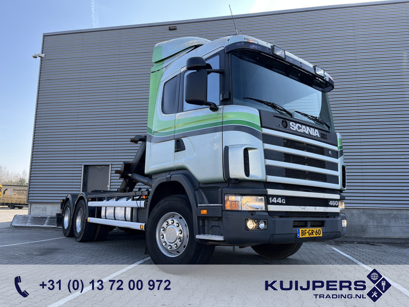 Scania R 144G V8 460 6x2 Boogie / 874 dkm / Blad - Blad / Hook Lift / NL Truck - Konkstõstukiga veoauto: pilt 1 Scania R 144G V8 460 6x2 Boogie / 874 dkm / Blad - Blad / Hook Lift / NL Truck - Konkstõstukiga veoauto: pilt 1