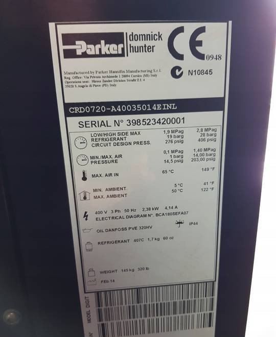 ZIĘBNICZY PARKER DOMNICK HUNTER CRD 0720 - Õhukompressor: pilt 3 ZIĘBNICZY PARKER DOMNICK HUNTER CRD 0720 - Õhukompressor: pilt 3