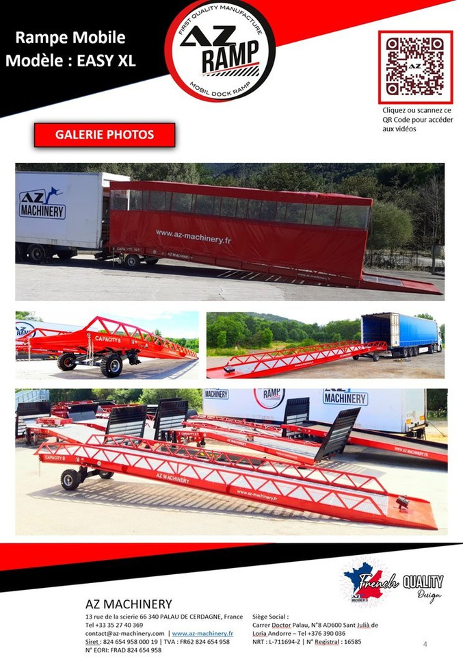 Uus Laadimisramp AZ RAMP-EASY XL-12-RL . Mobil Loading Ramp  WIDE With Level Off, 12 t Capacity: pilt 8