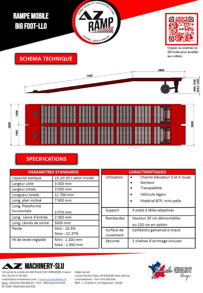 Uus Laadimisramp AZ RAMP KING VERSION, BIG FOOT 15 T mobile loading ramp: pilt 5
