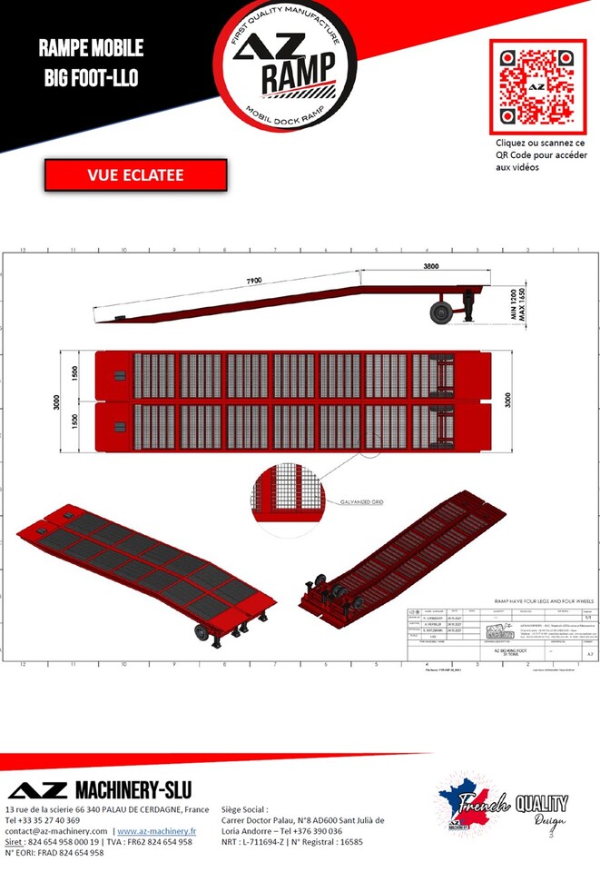 Uus Laadimisramp AZ RAMP KING VERSION, BIG FOOT 15 T mobile loading ramp: pilt 7