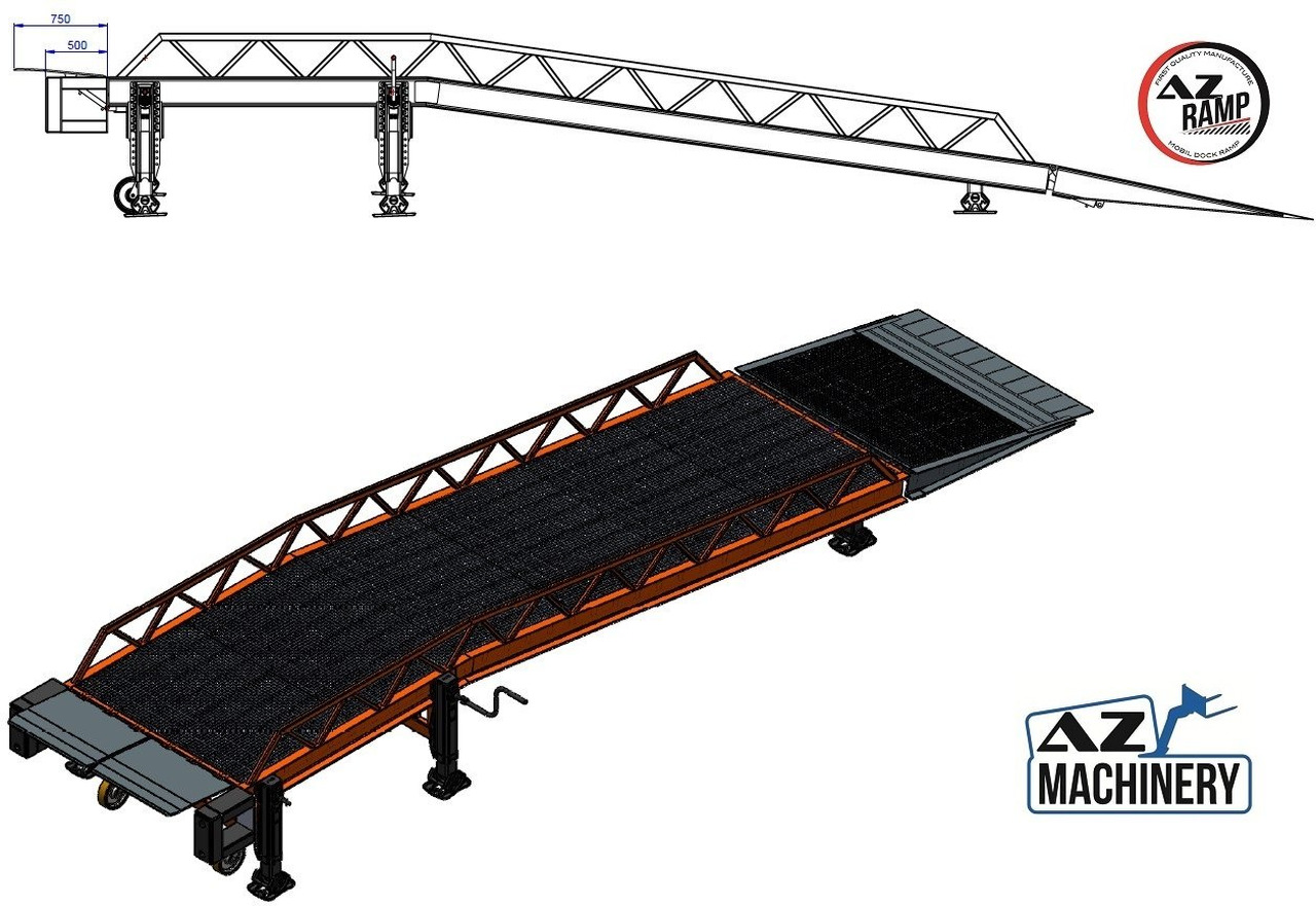 Uus Laadimisramp Loading Ramp with with electric tilting bridge -  AZ RAMP - STAR- 15T-ZR-E. 15 ton capacity: pilt 11