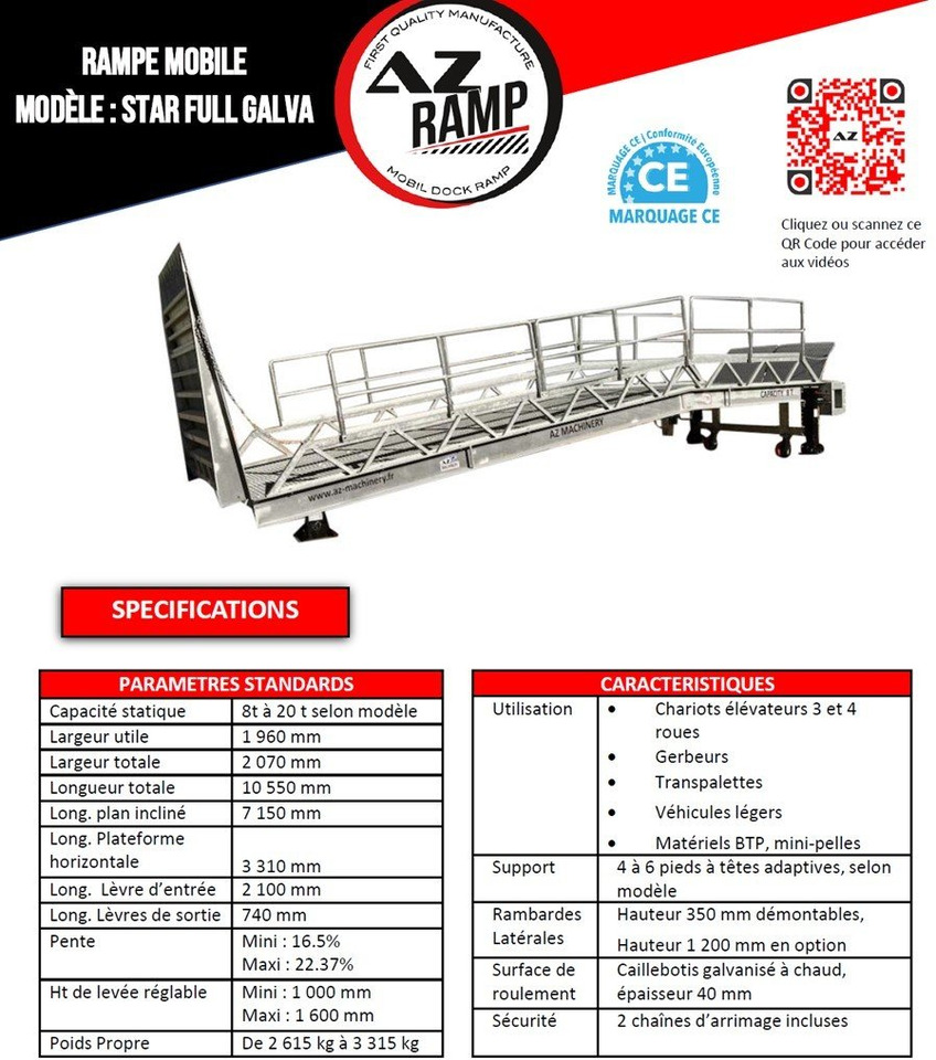 Uus Laadimisramp Loading Ramp with with hydraulic tilting bridge - AZ RAMP - STAR- 8T FULL GALVA: pilt 11 Uus Laadimisramp Loading Ramp with with hydraulic tilting bridge - AZ RAMP - STAR- 8T FULL GALVA: pilt 11