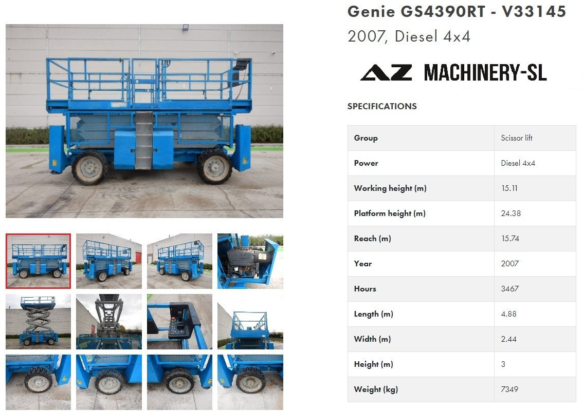 Used scissor Lift Diesel 4x4 GENIE GS-4390-RT - Käärlift: pilt 1 Used scissor Lift Diesel 4x4 GENIE GS-4390-RT - Käärlift: pilt 1