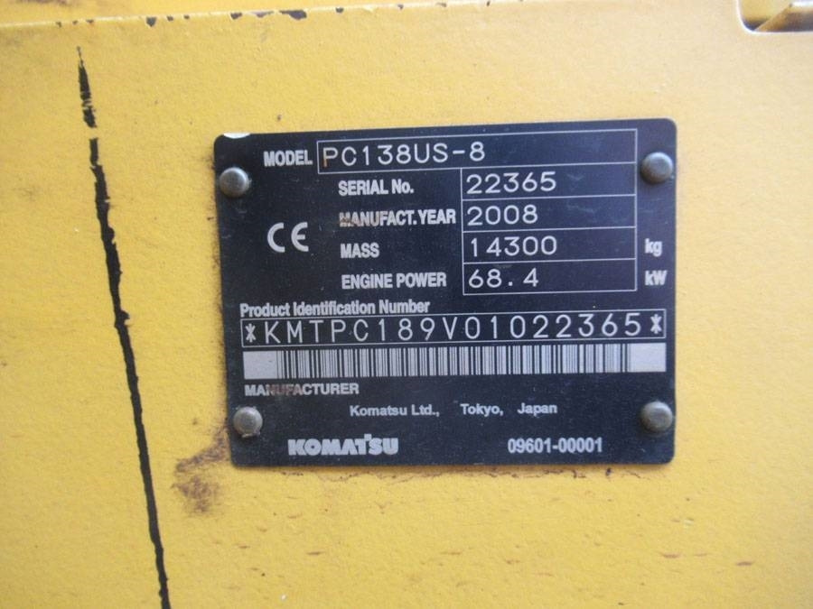 Lintekskavaator Komatsu PC138 US-8: pilt 10