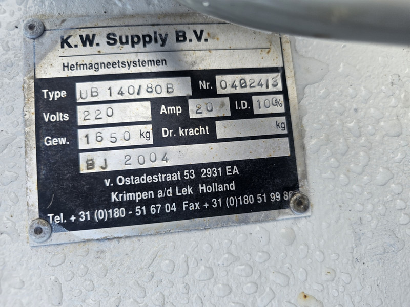 Kw supply schrootmagneet scrap magnet sennebogen fuchs liebherr lh - Lisaseade - Ehitusmasinad: pilt 5 Kw supply schrootmagneet scrap magnet sennebogen fuchs liebherr lh - Lisaseade - Ehitusmasinad: pilt 5