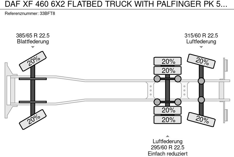Kraanaga veoauto DAF XF 460 6X2 FLATBED TRUCK WITH PALFINGER PK 50002 CRANE: pilt 10