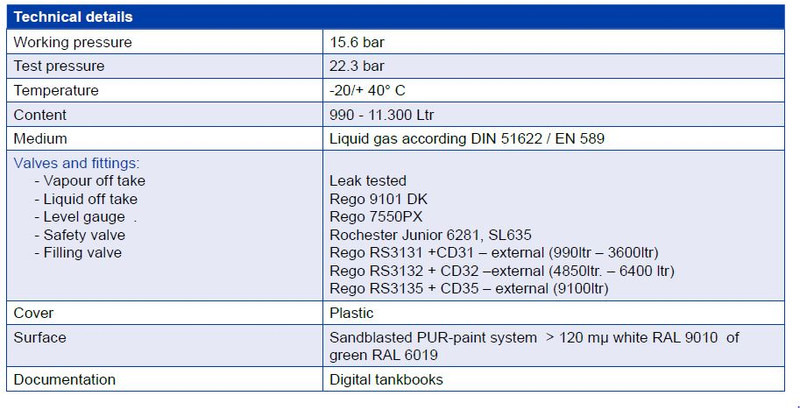 De Visser Propaan/Butaan LPG tank 9100 L gastank Propaan/Butaan LPG tank 9100 L (4,55 ton) Gastank Ø 1250 including tank fittings ID 11.10 L: 7790mm, 1350kg option of heating spiral - Kütusepaak - Veoauto: pilt 5 De Visser Propaan/Butaan LPG tank 9100 L gastank Propaan/Butaan LPG tank 9100 L (4,55 ton) Gastank Ø 1250 including tank fittings ID 11.10 L: 7790mm, 1350kg option of heating spiral - Kütusepaak - Veoauto: pilt 5