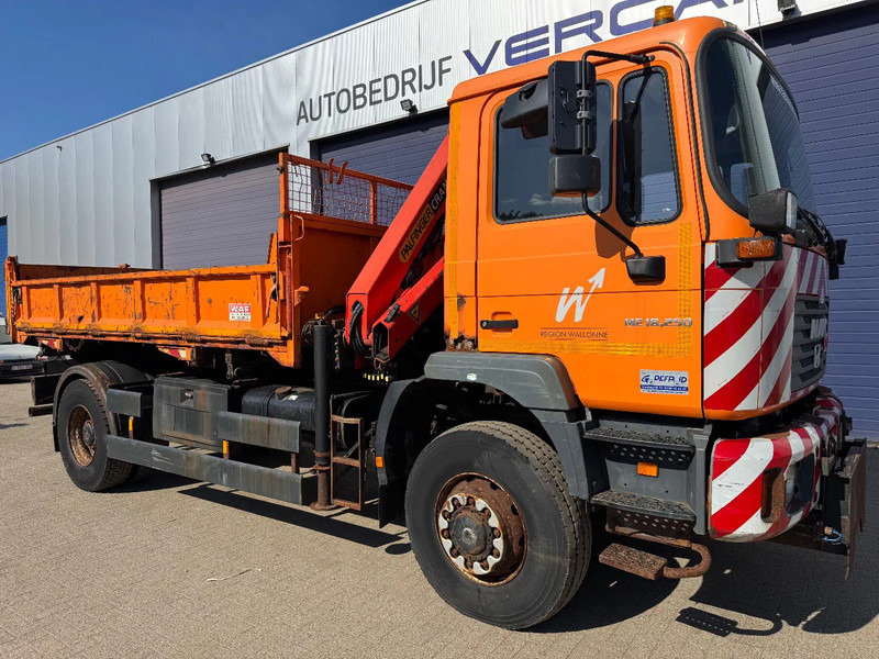 MAN ME18.250 **4x4-TIPPER+PALFINGER PK8500-BELGIAN TRUCK** - Kallurauto, Kraanaga veoauto: pilt 1 MAN ME18.250 **4x4-TIPPER+PALFINGER PK8500-BELGIAN TRUCK** - Kallurauto, Kraanaga veoauto: pilt 1