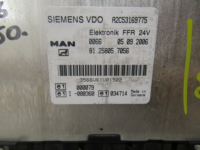 MAN TGL / TGM FFR UNIT ECU 81.25805.7056 - Mootori juhtimisseade - Veoauto: pilt 2 MAN TGL / TGM FFR UNIT ECU 81.25805.7056 - Mootori juhtimisseade - Veoauto: pilt 2