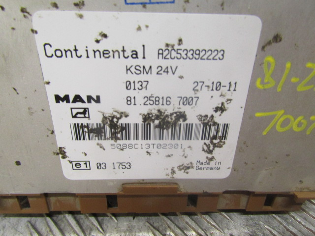 MAN TGS KSM CONTROL UNIT MAN P/NO 81.25816.7007 - Elektrisüsteem - Veoauto: pilt 2 MAN TGS KSM CONTROL UNIT MAN P/NO 81.25816.7007 - Elektrisüsteem - Veoauto: pilt 2