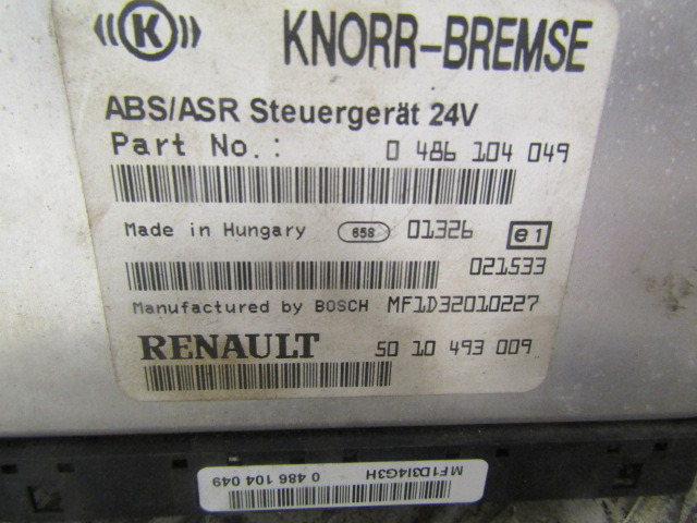 RENAULT MIDLUM DCI ABS/ASR ECU P/NO 486104049/5010453009 - Elektrisüsteem - Veoauto: pilt 2 RENAULT MIDLUM DCI ABS/ASR ECU P/NO 486104049/5010453009 - Elektrisüsteem - Veoauto: pilt 2