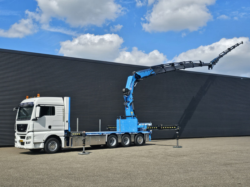 MAN TGX 35.480 8x4-4 / HMF 85 t/m + JIB / WINCH - Madelveok/ Platvormveok, Kraanaga veoauto: pilt 1 MAN TGX 35.480 8x4-4 / HMF 85 t/m + JIB / WINCH - Madelveok/ Platvormveok, Kraanaga veoauto: pilt 1