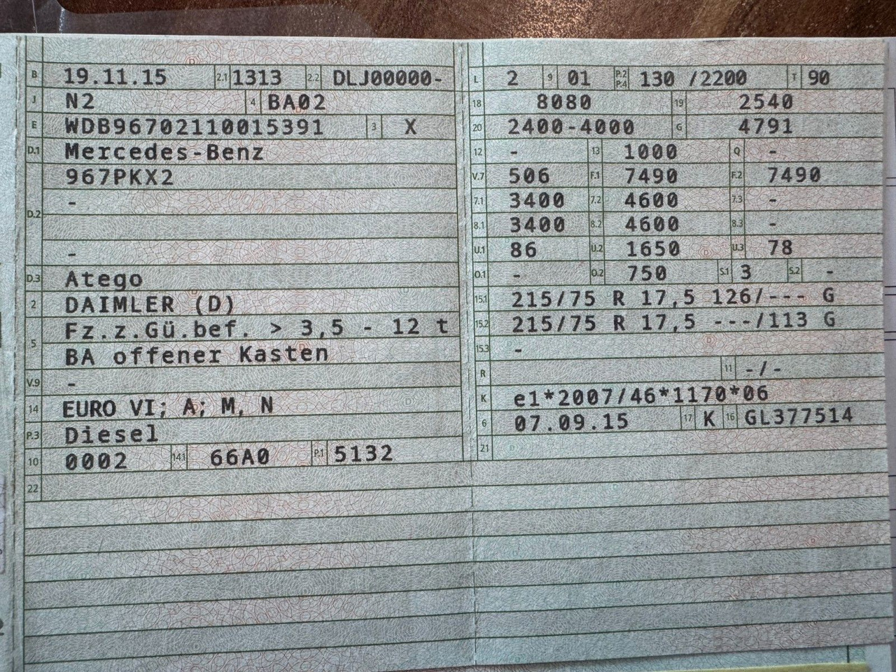 Mercedes-Benz 818 4X2 Pritsche original Kilometer - Madelauto: pilt 2 Mercedes-Benz 818 4X2 Pritsche original Kilometer - Madelauto: pilt 2