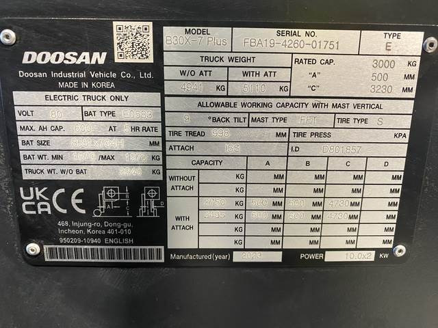 Doosan B30X-7 PLUS - Elektritõstuk: pilt 5 Doosan B30X-7 PLUS - Elektritõstuk: pilt 5