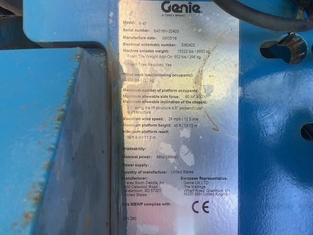Genie S45 - Teleskooppoom: pilt 5 Genie S45 - Teleskooppoom: pilt 5