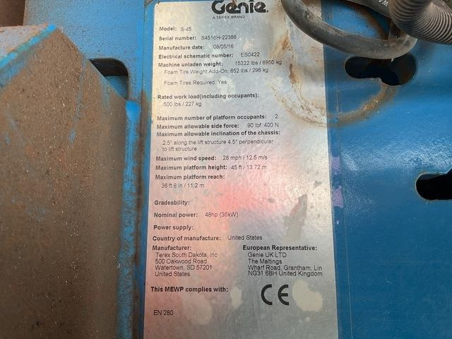 Genie S45 - Teleskooppoom: pilt 5 Genie S45 - Teleskooppoom: pilt 5
