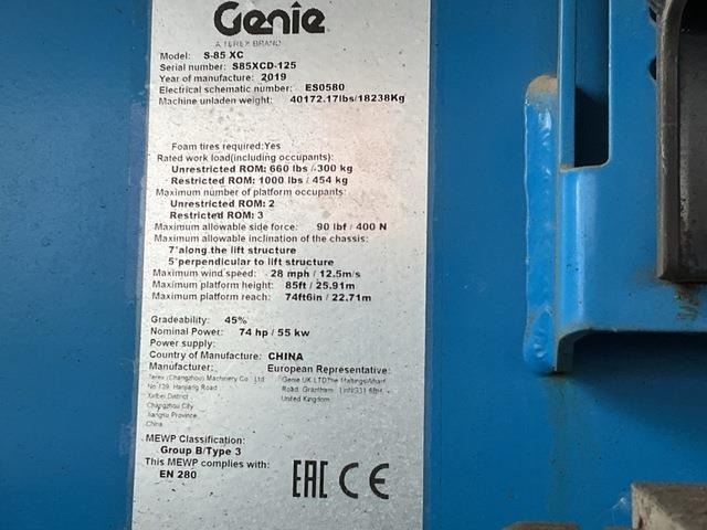 Genie S85 XC - Teleskooppoom: pilt 5 Genie S85 XC - Teleskooppoom: pilt 5