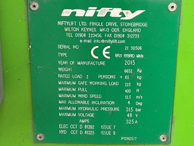 Niftylift HR21 - Liigendpoom: pilt 5 Niftylift HR21 - Liigendpoom: pilt 5