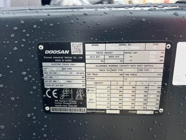 Doosan B20T-7 PLUS - Elektritõstuk: pilt 5 Doosan B20T-7 PLUS - Elektritõstuk: pilt 5