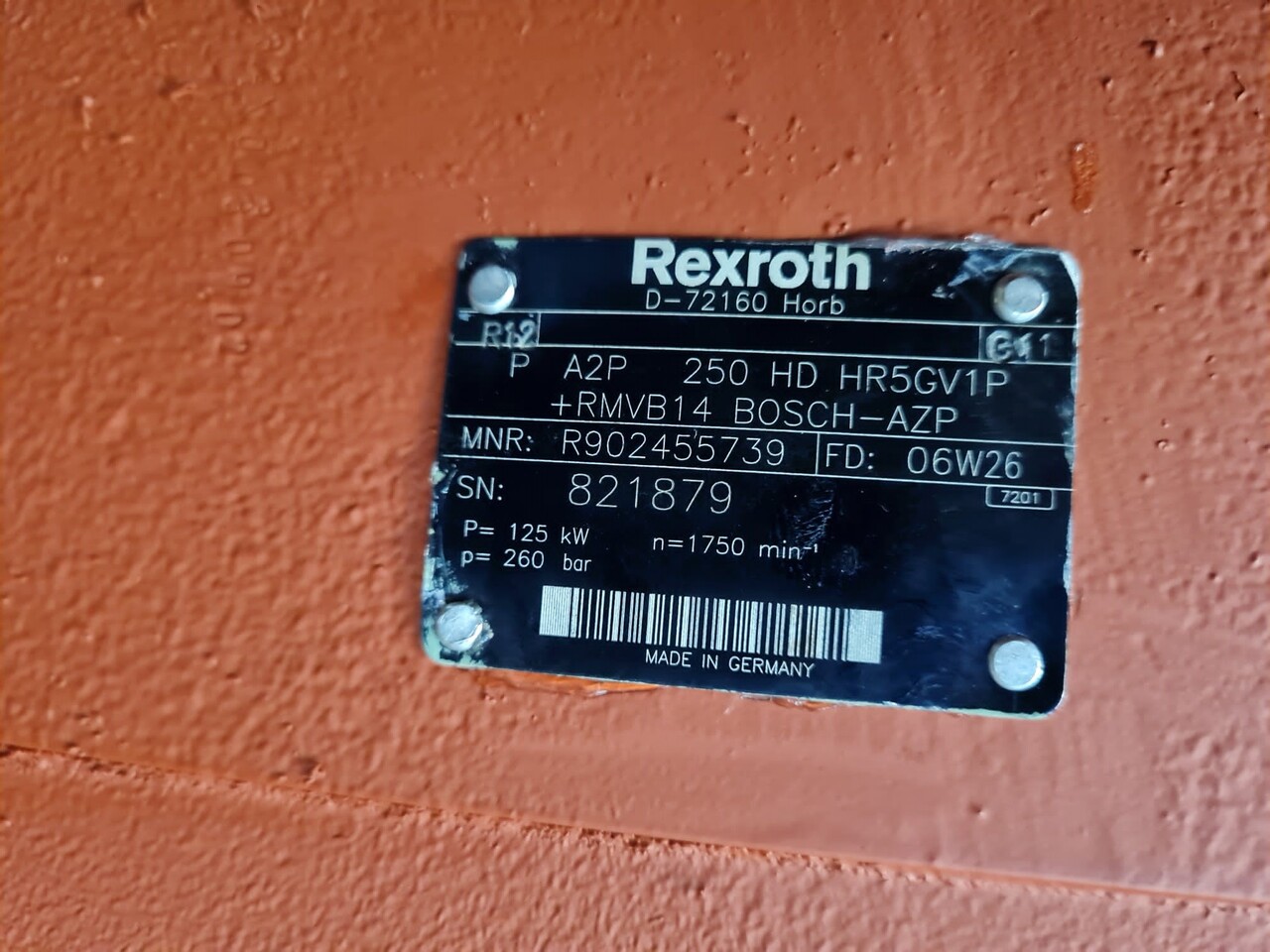 REXROTH A2P250HD HR5GV1P + RMVB14 - Õlipump: pilt 5 REXROTH A2P250HD HR5GV1P + RMVB14 - Õlipump: pilt 5