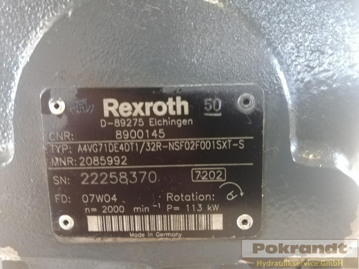 Rexroth Bosch A4VG71DE4DT1 32R NSF02F001SXT-S - 2 Einheiten vorhanden - Hüdrauliline pump: pilt 2 Rexroth Bosch A4VG71DE4DT1 32R NSF02F001SXT-S - 2 Einheiten vorhanden - Hüdrauliline pump: pilt 2