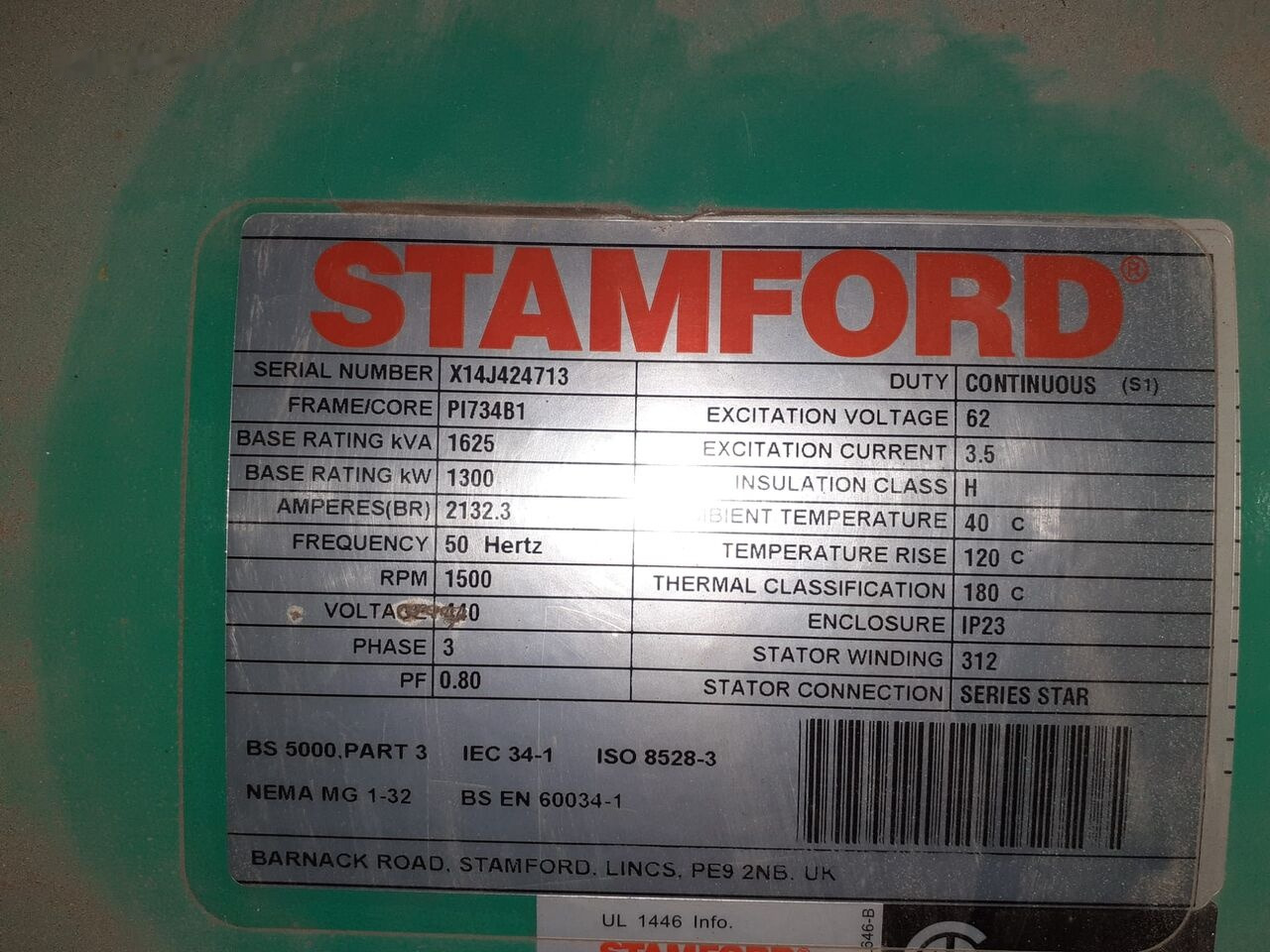 Stamford Generator Nowy1300 KW 1650 KVA STAMFORD CUMMINS - Generaatorikomplekt: pilt 5 Stamford Generator Nowy1300 KW 1650 KVA STAMFORD CUMMINS - Generaatorikomplekt: pilt 5