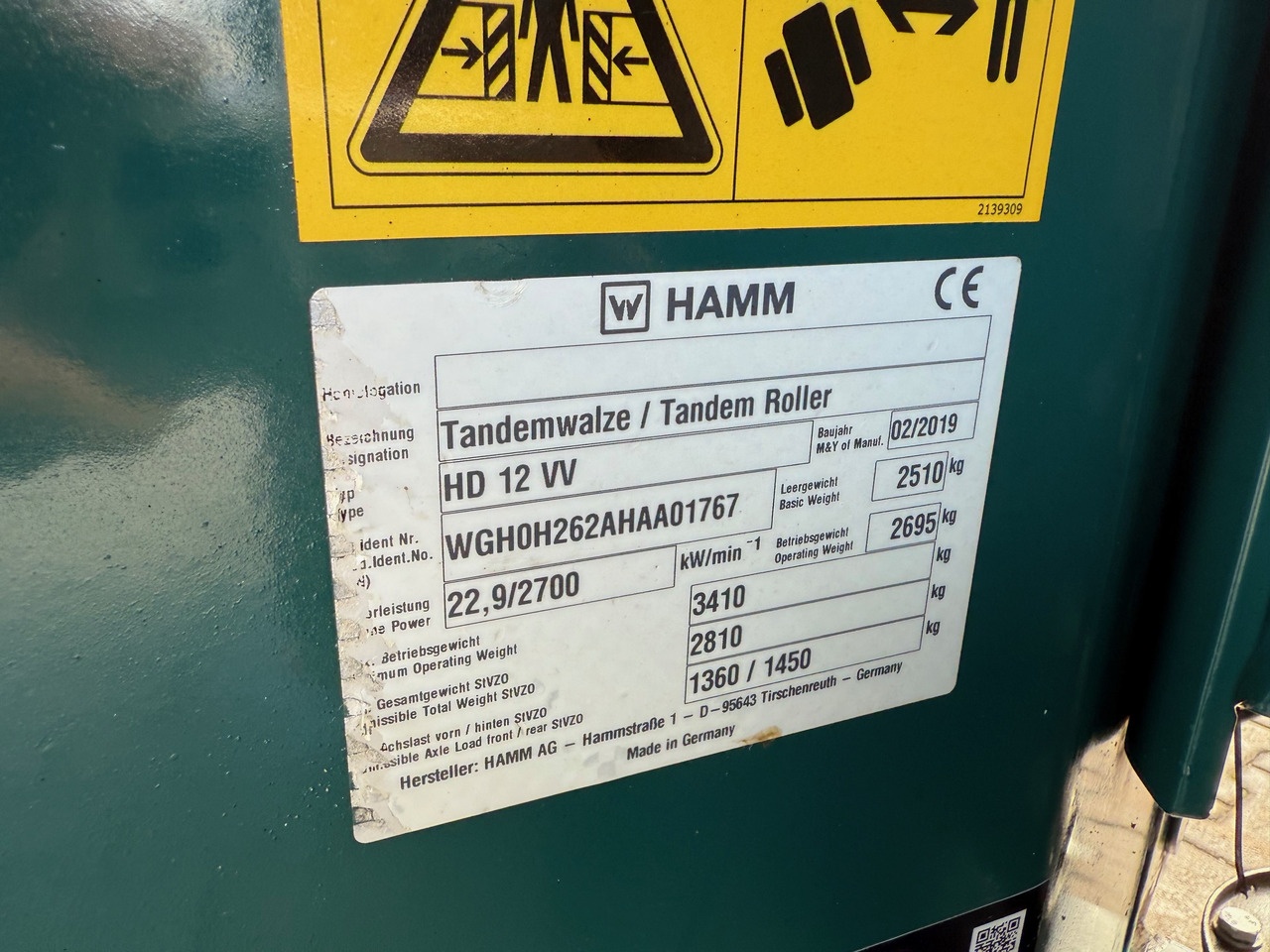 Teerull Hamm HD12 VV Tandemwalze mit Dach: pilt 11