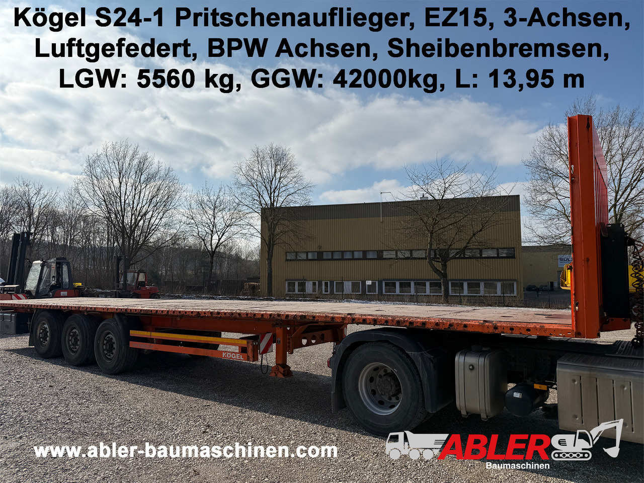 Kögel S24-1 Pritschenauflieger - Platvorm/ Madelpoolhaagis: pilt 1 Kögel S24-1 Pritschenauflieger - Platvorm/ Madelpoolhaagis: pilt 1