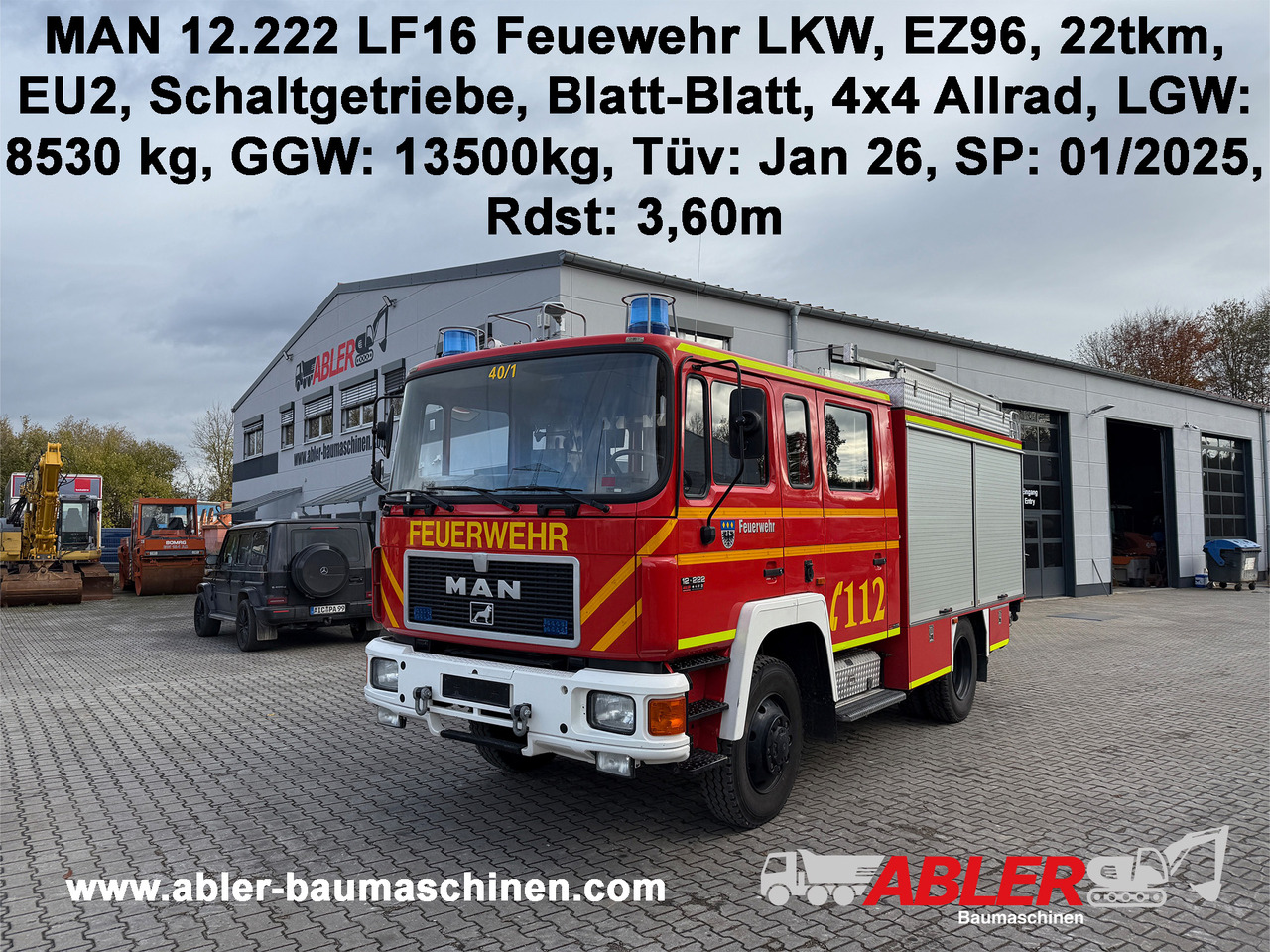 MAN 12.222 LF16 Feuerwehr-LKW - Tuletõrjeauto: pilt 1 MAN 12.222 LF16 Feuerwehr-LKW - Tuletõrjeauto: pilt 1