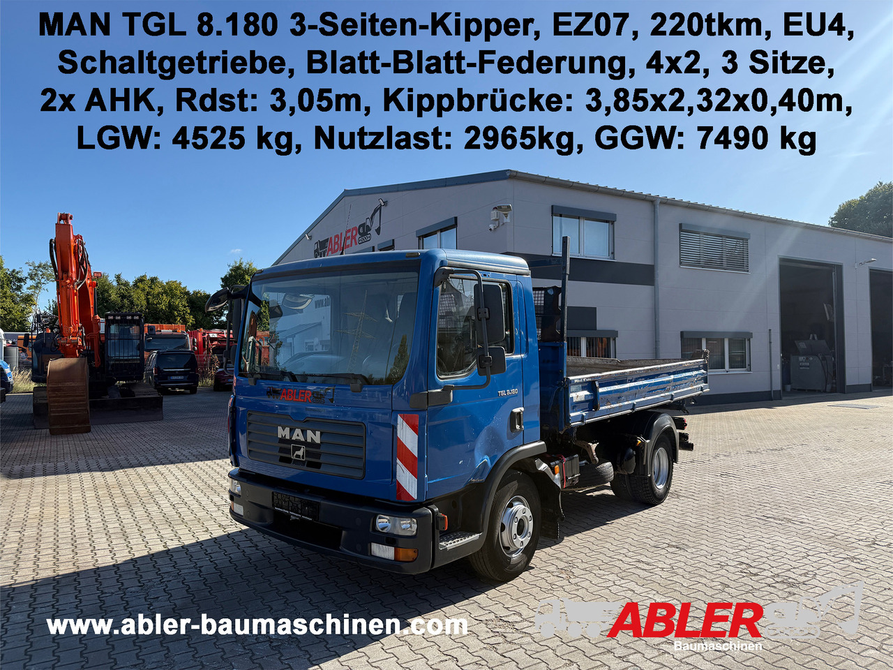 MAN TGL 8.180 3-Seiten-Kipper 2x AHK - Kallurauto: pilt 1 MAN TGL 8.180 3-Seiten-Kipper 2x AHK - Kallurauto: pilt 1