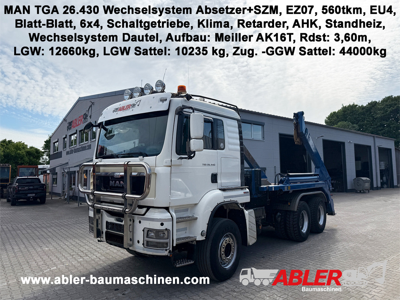 MAN TGS 26.440 WECHSELSYSTEM Absetzer+SZM - Nöörtõstukiga veoauto: pilt 1 MAN TGS 26.440 WECHSELSYSTEM Absetzer+SZM - Nöörtõstukiga veoauto: pilt 1
